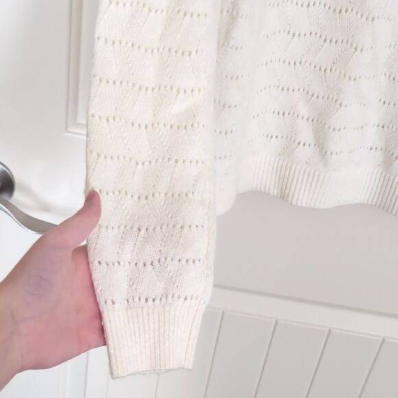 NWT LOFT Women's Cream Knit Sweater - Picture 7 of 8